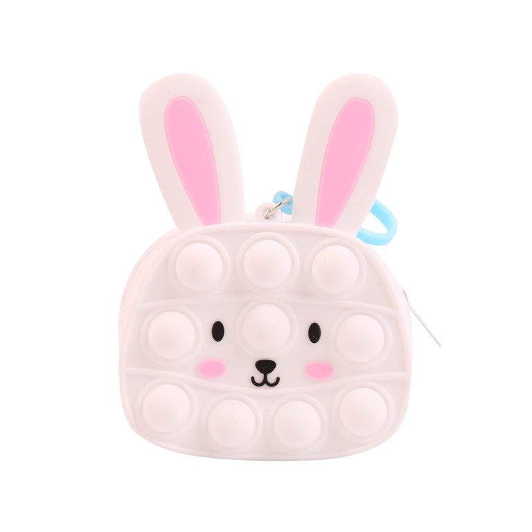 Way To Celebrate Easter Bunny Pop Purse, Easter Gift, Silicone Material, White Color | Walmart (US)