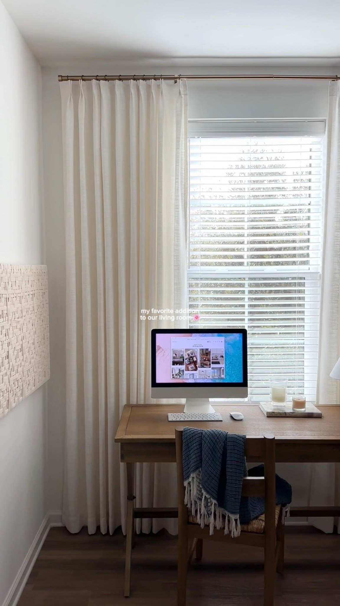 my living room curtains!
use code KAYLALIND at twopages.com for 22% off your order!

curtains, linen curtains, desk space, work space, desk corner, wood desk, coastal home, 

#LTKHome #LTKvlog #LTKdayinmylife