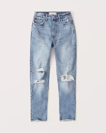 Abercrombie & Fitch Womens Curve Love High Rise Skinny Jeans in Light Ripped Wash - Size 27 | Abercrombie & Fitch US & UK