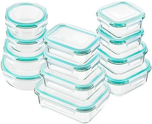 BAYCO Glass Food Storage Containers with Lids, [24 Piece] Glass Meal Prep Containers, Airtight Gl... | Amazon (US)