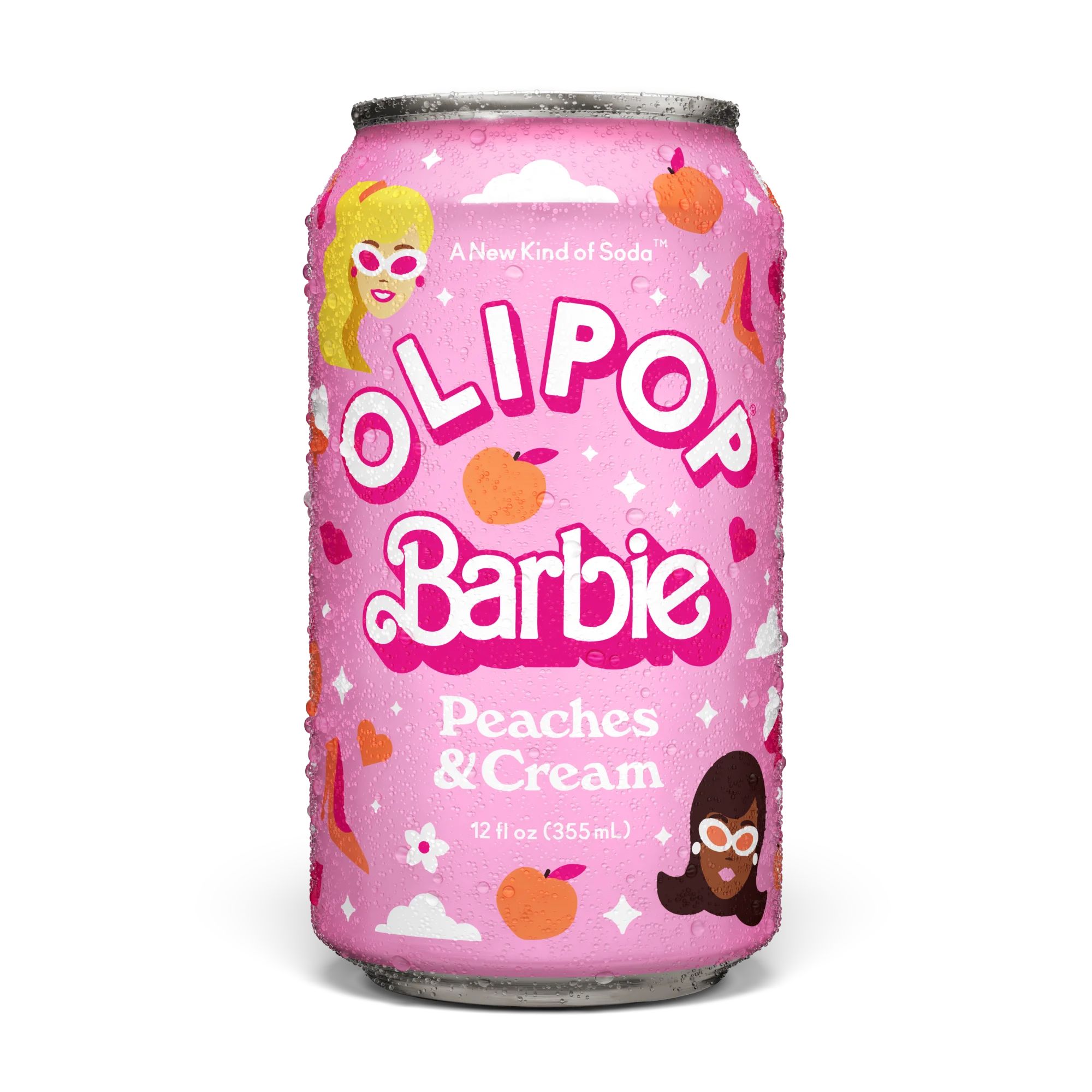 OLIPOP Prebiotic Soda, Barbie Peaches & Cream, 12 fl oz | Walmart (US)