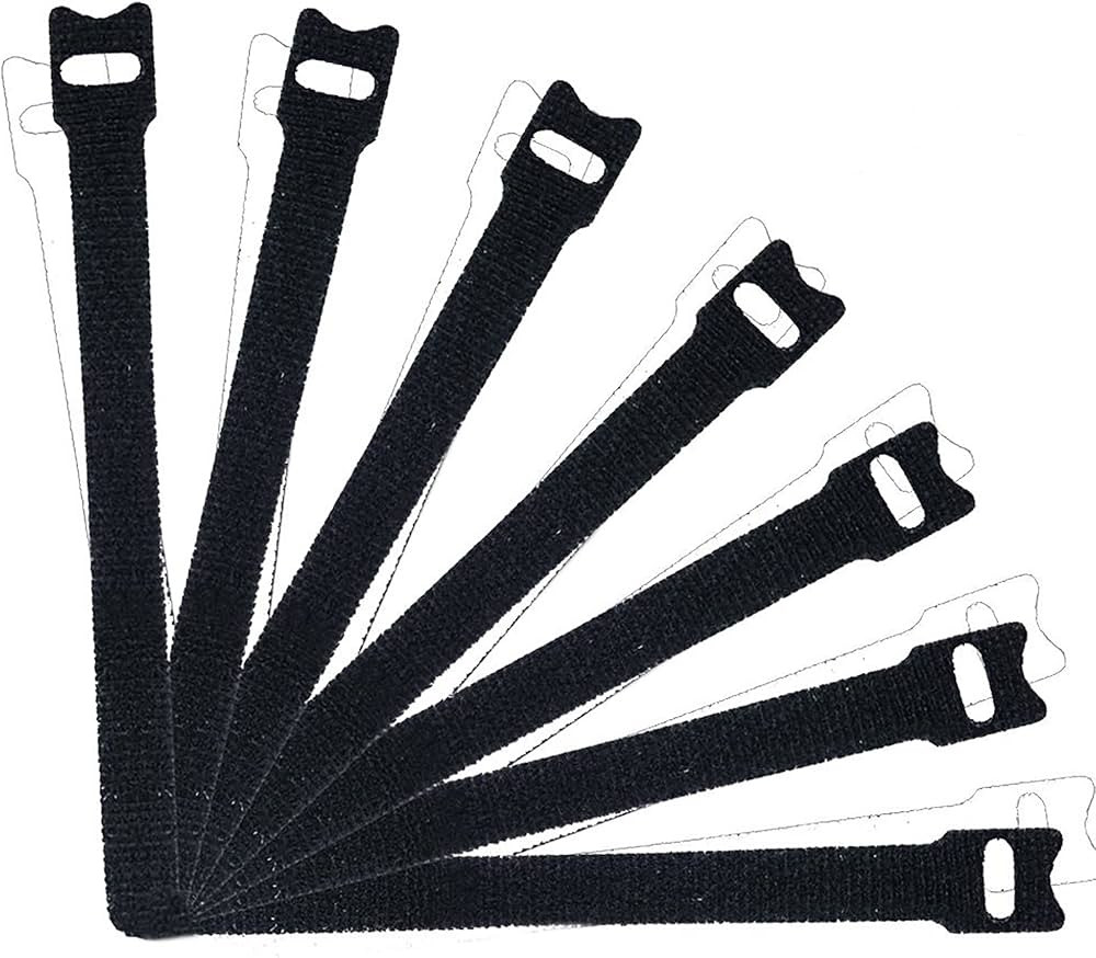 50 PCS Reusable Fastening Cable Ties, 8 Inch Premium Adjustable Cord Ties Black Cord Organization... | Amazon (US)