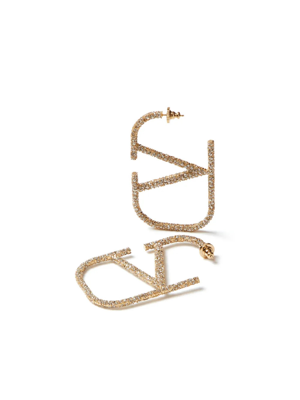 Valentino Garavani VLogo Signature Crystal Earrings - Farfetch | Farfetch Global