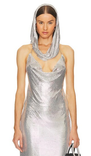 x Bridget Chainmail Hoodie Top in Silver | Revolve Clothing (Global)