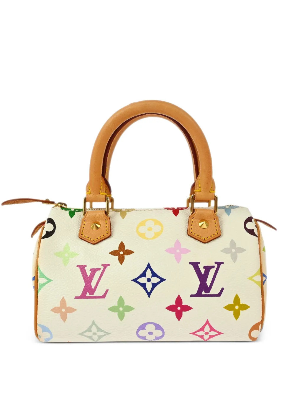Louis Vuitton Pre-Owned x Takashi Murakami 2003 mini Speedy two-way handbag - White | Farfetch Global