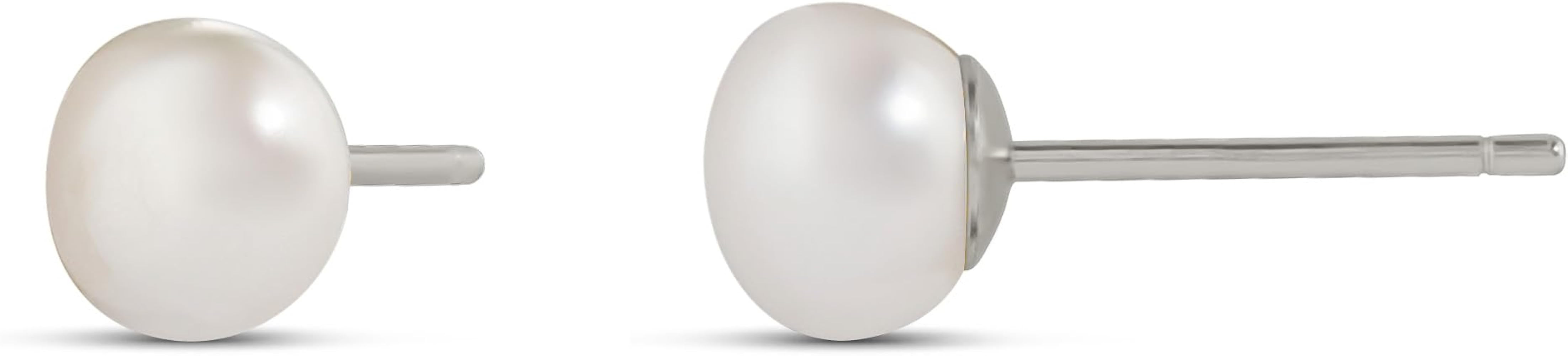 Amazon Essentials 14K Gold Plated Sterling Silver Freshwater Pearl Stud | Amazon (US)