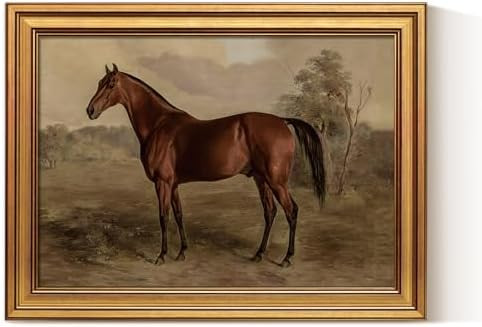 VIYYIEA Gold Framed Canvas Art Prints,12x16Inch, Country Horse Art Painting, Vintage Retro Decor ... | Amazon (US)