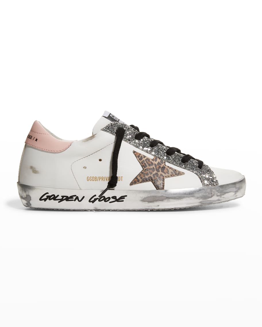 Golden Goose Superstar Glitter Leather Low-Top Sneakers | Neiman Marcus