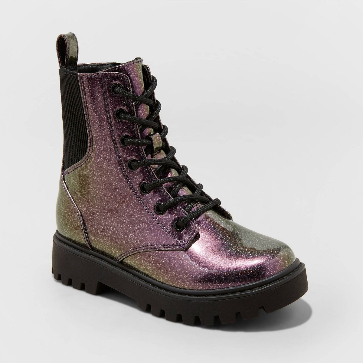 Girls' Rochelle Glitter Zipper Lace-Up Combat Boots - art class™ | Target