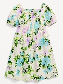 Printed Puff-Sleeve Smocked Dress for Girls | Old Navy (US)