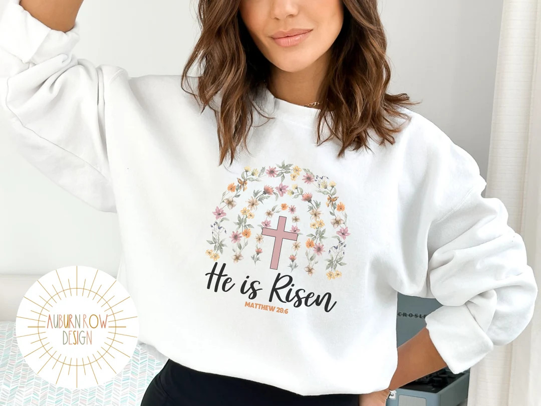 He is Risen Sweatshirt | Easter Sweatshirt | Easter Shirt | Religious Easter Shirt | Easter Gift ... | Etsy (US)