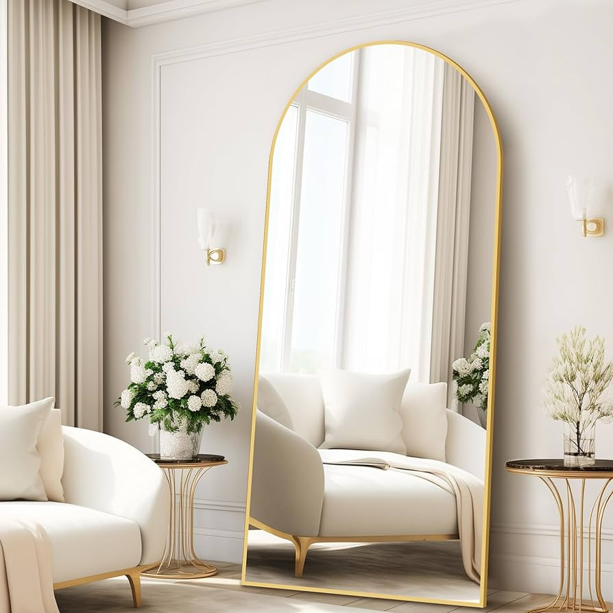 Full Length Mirrors 71"x32" Arched Full Body Mirror Gold Arch Mirror Arched Floor Mirror Bathroom... | Amazon (US)
