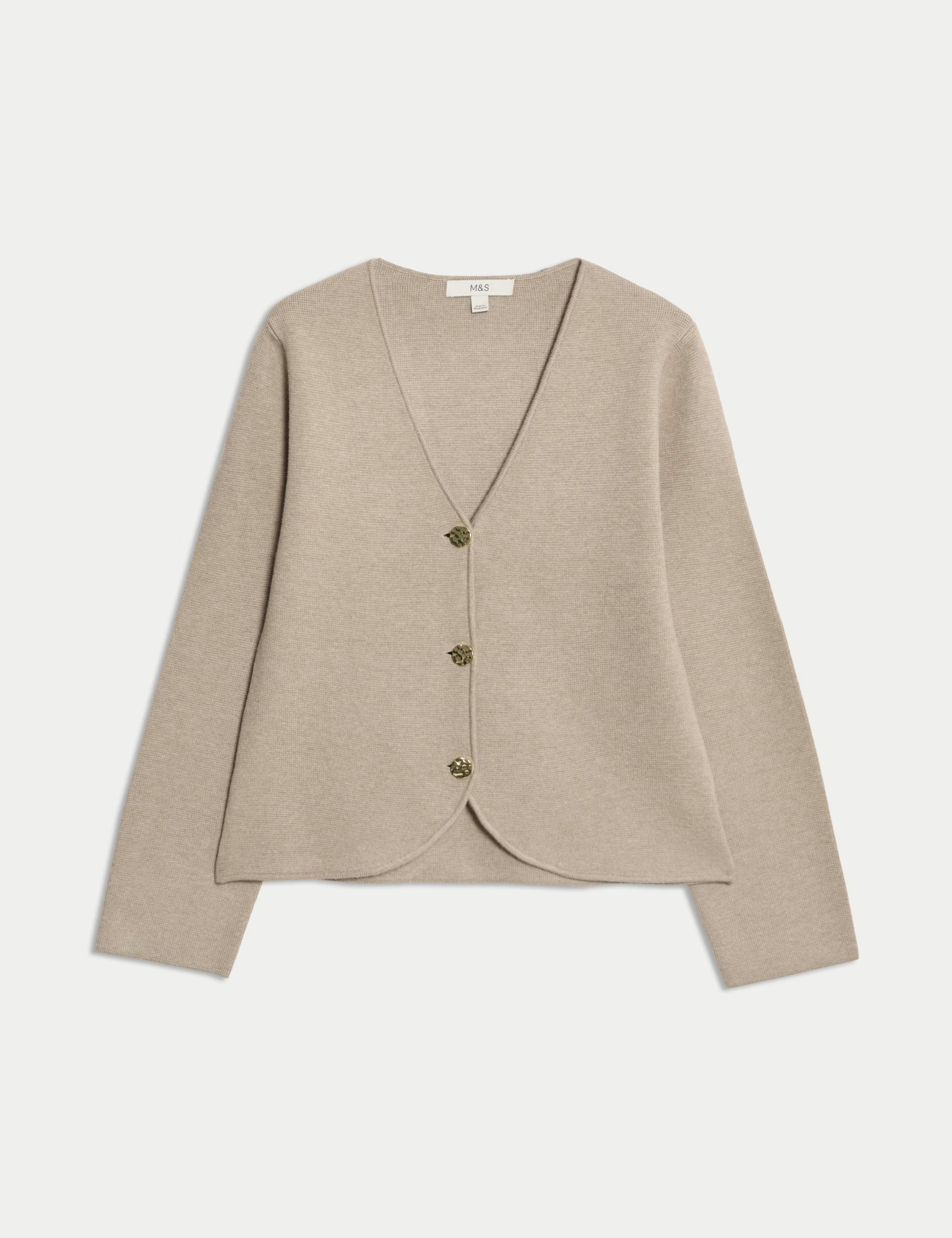 Soft Touch V-Neck Waisted Knitted Jacket | Marks & Spencer (UK)