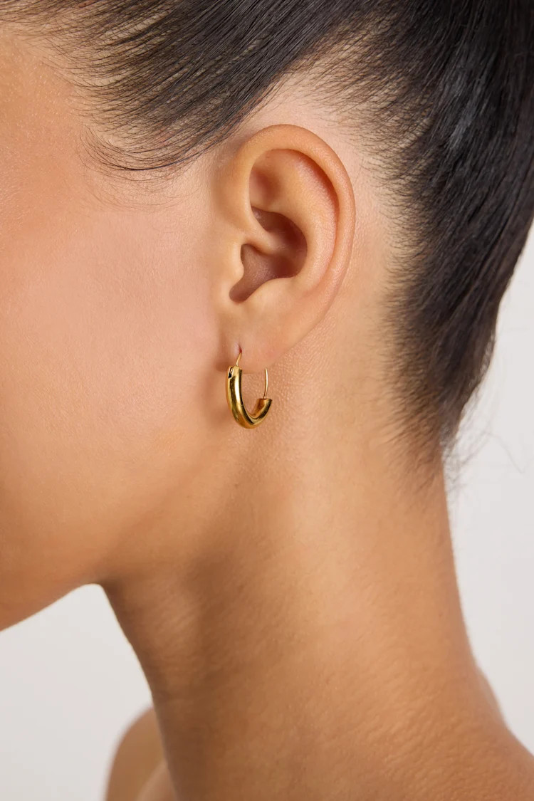 Walker Gold Chunky Hoop Earrings | Lulus