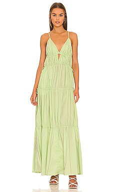 JONATHAN SIMKHAI April Solid Poplin Dress in Pear from Revolve.com | Revolve Clothing (Global)