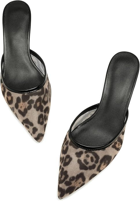 Women Kitten Heels Mules Closed Pointed Toe Slip on Backless Stiletto Slingback Heels Wedding Dre... | Amazon (US)