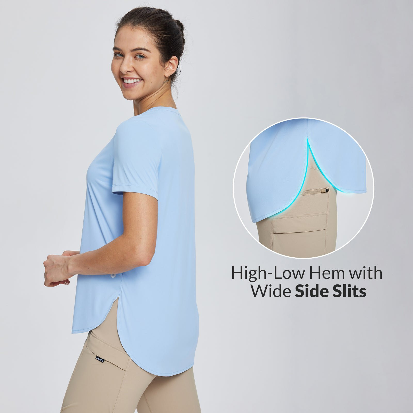 BALEAF Women's Short Sleeve T Shirts Crew Neck Workout Tops Running Shirts Sun Protection Quick D... | Walmart (US)