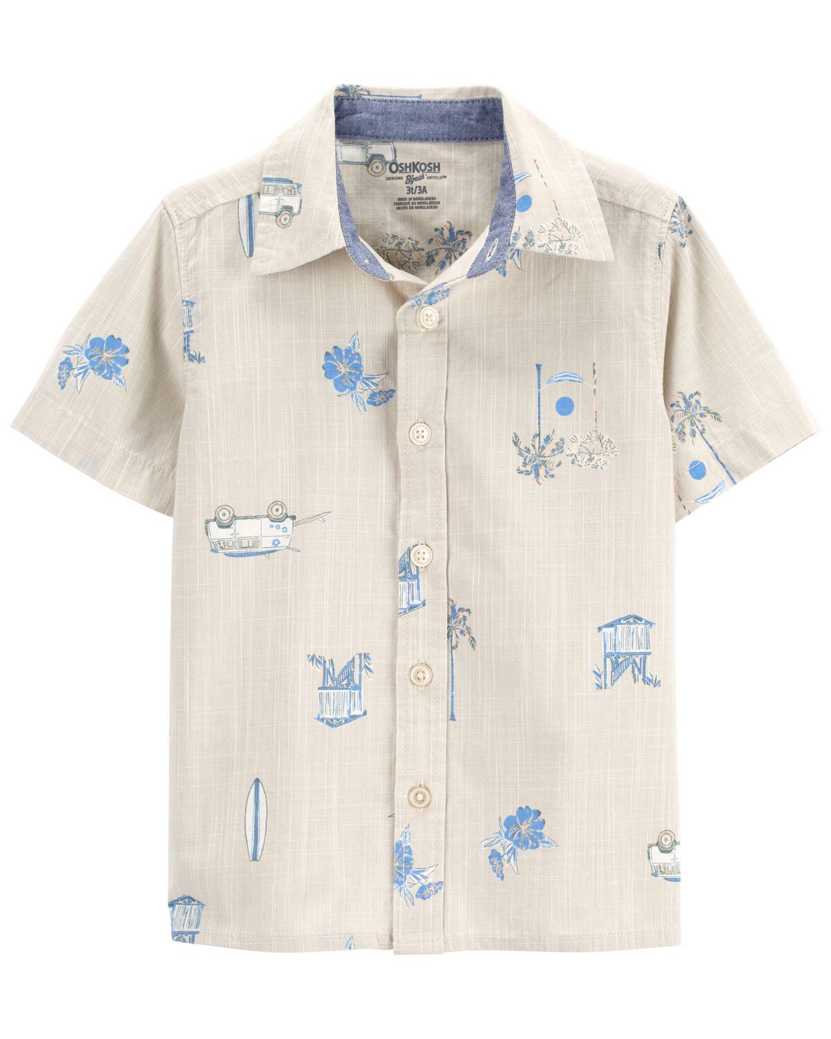 Baby Seaside Print Button-Front Chambray Shirt | Carter's