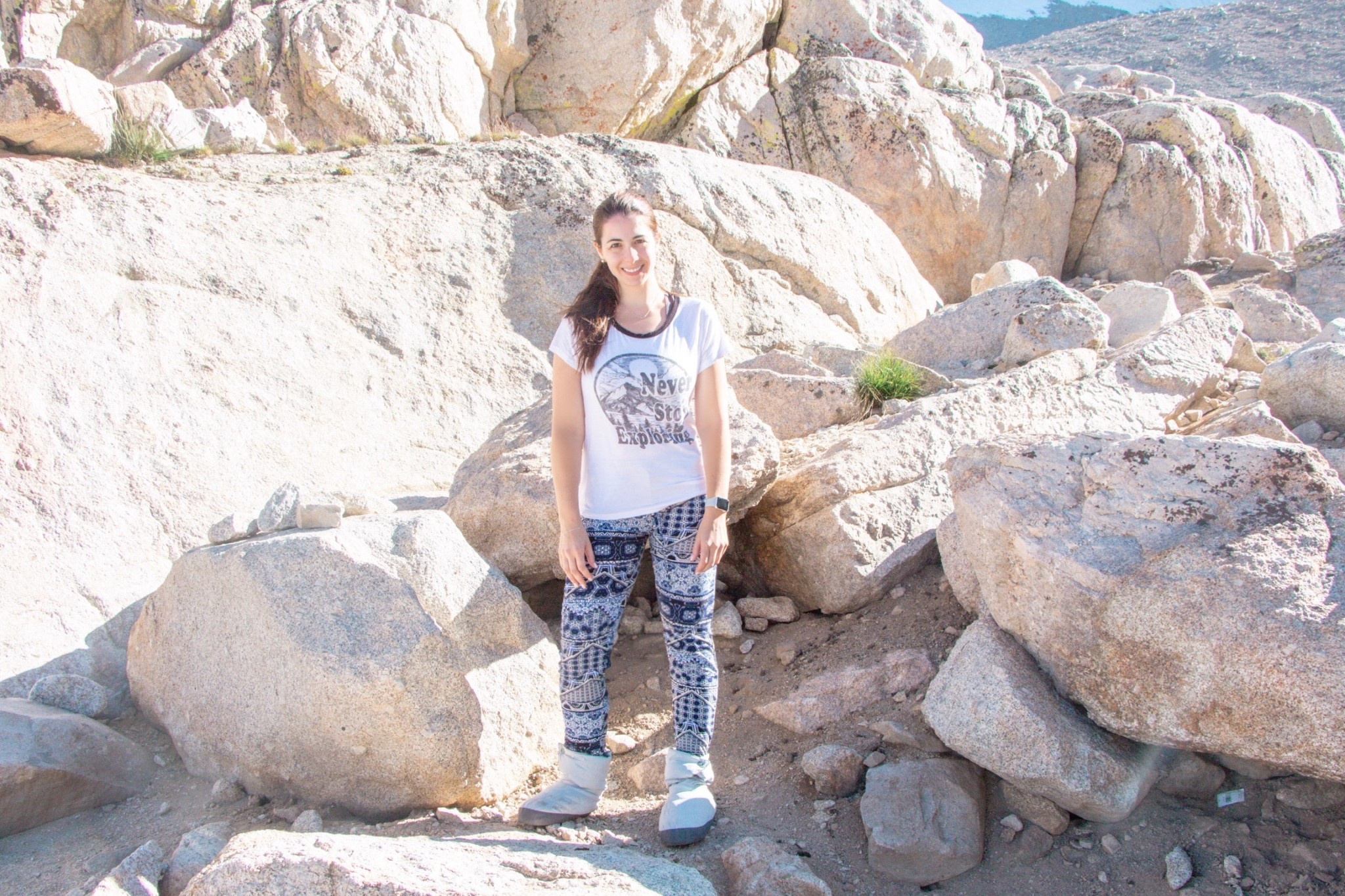 Cozy printed leggings, graphic tee and down booties for Camp Trail.

All shown are many years old, but similar options linked below!

#hikingoutfit #campingstyle #mountainweekend #camping #california #14er 

#LTKSeasonal #LTKTravel #LTKActive