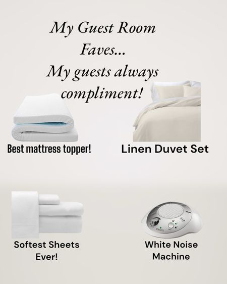 Guest room essentials for a comfortable night’s sleep. Or for you too! Bedding. Duvet cover. Bedroom decor. 

#LTKfindsunder50 #LTKhome #LTKsalealert