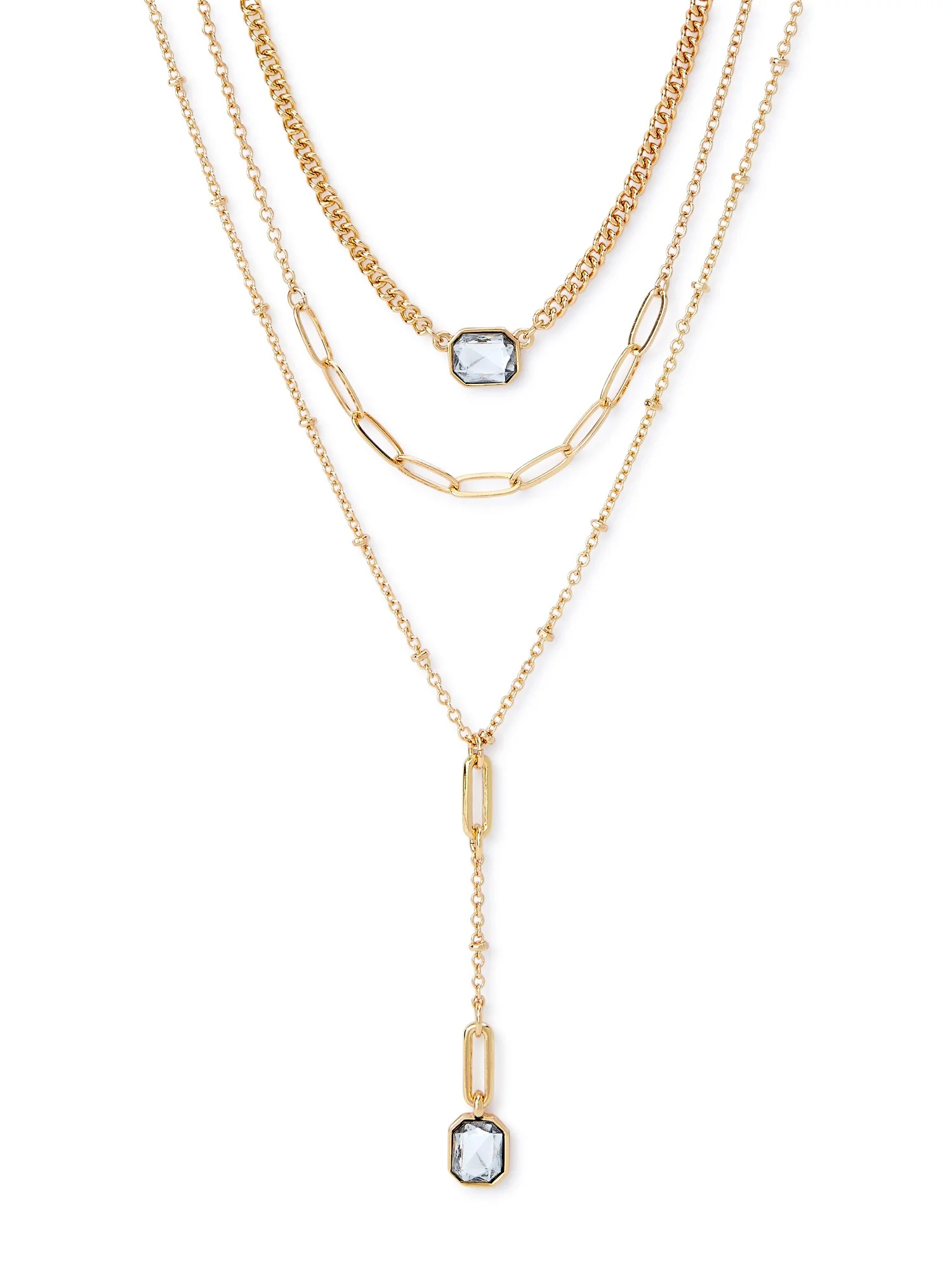 Sofia Jewelry by Sofia Vergara Women's Gold and Blue Stone Pendant Y Necklace | Walmart (US)