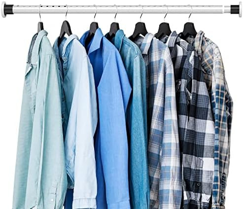STARTOSTAR Adjustable Closet Rod 27.6 to 43 Inch, Tension Rods No Drilling for Hanging Clothes, W... | Amazon (US)