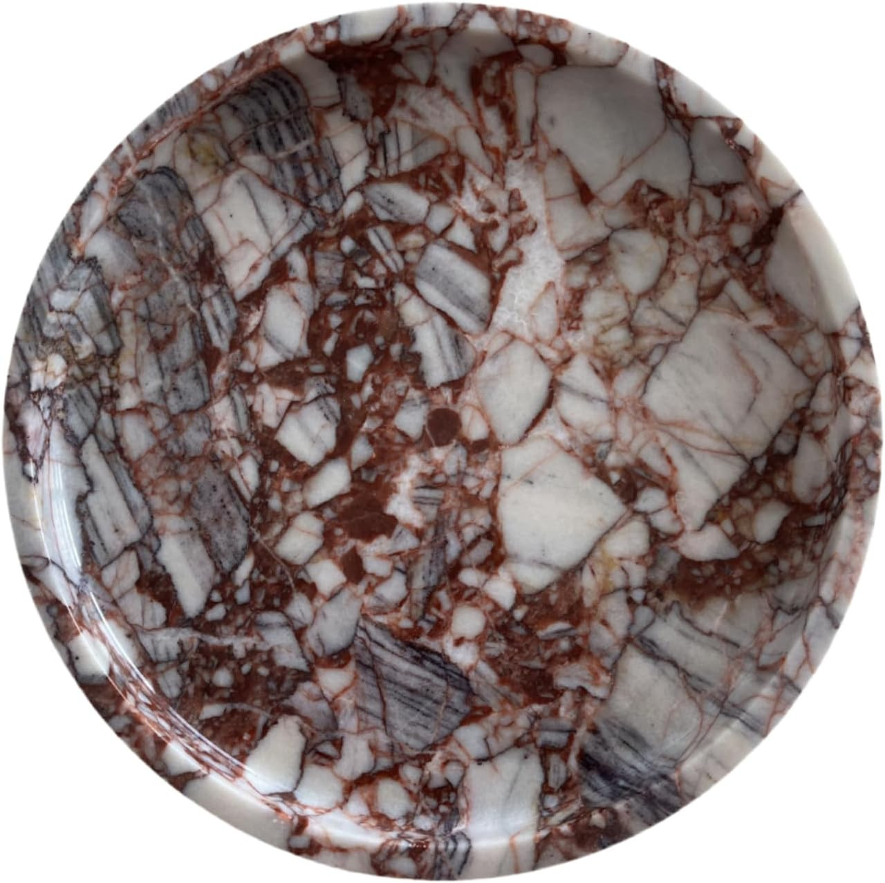 Natural Marble Vanity Tray, Perfume Jewelry Tray, Round Ottoman Tray for Drinks, Coffee Table, Ho... | Amazon (US)