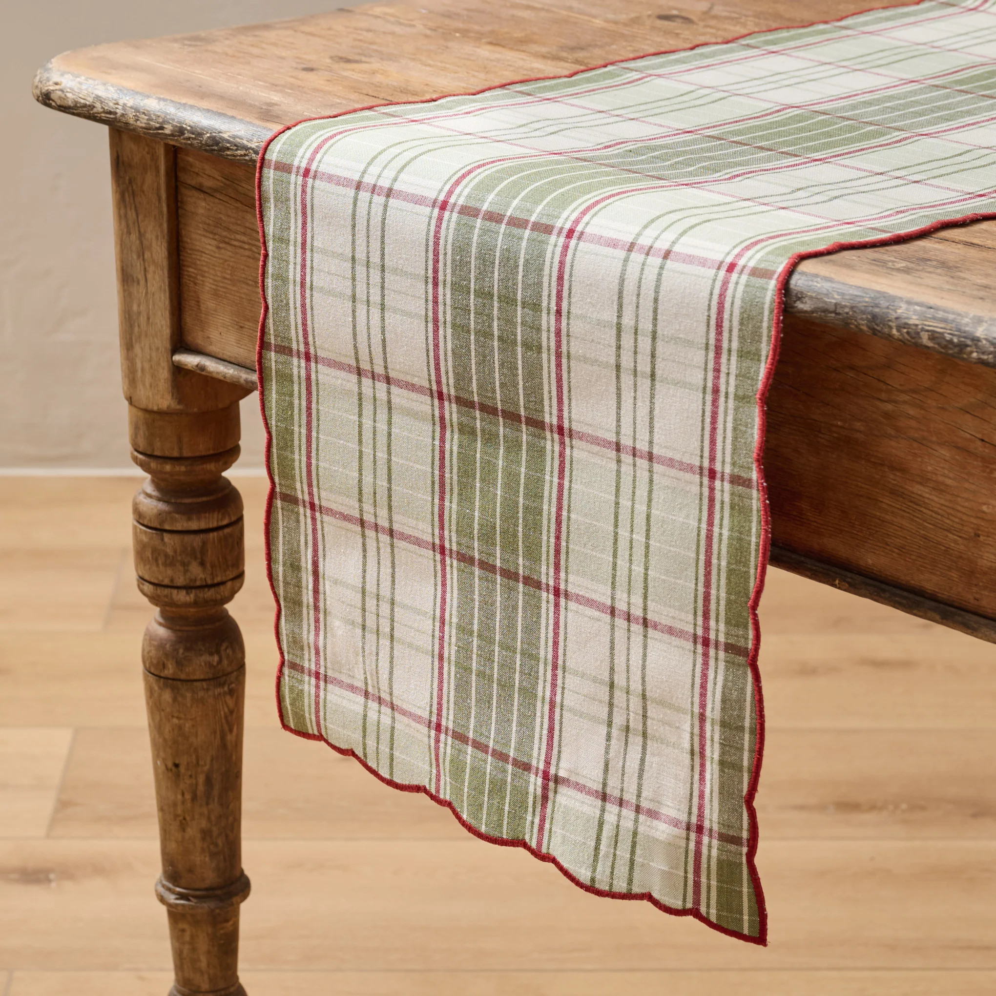 Magnolia Festive Plaid Reversible Table Runner | Magnolia