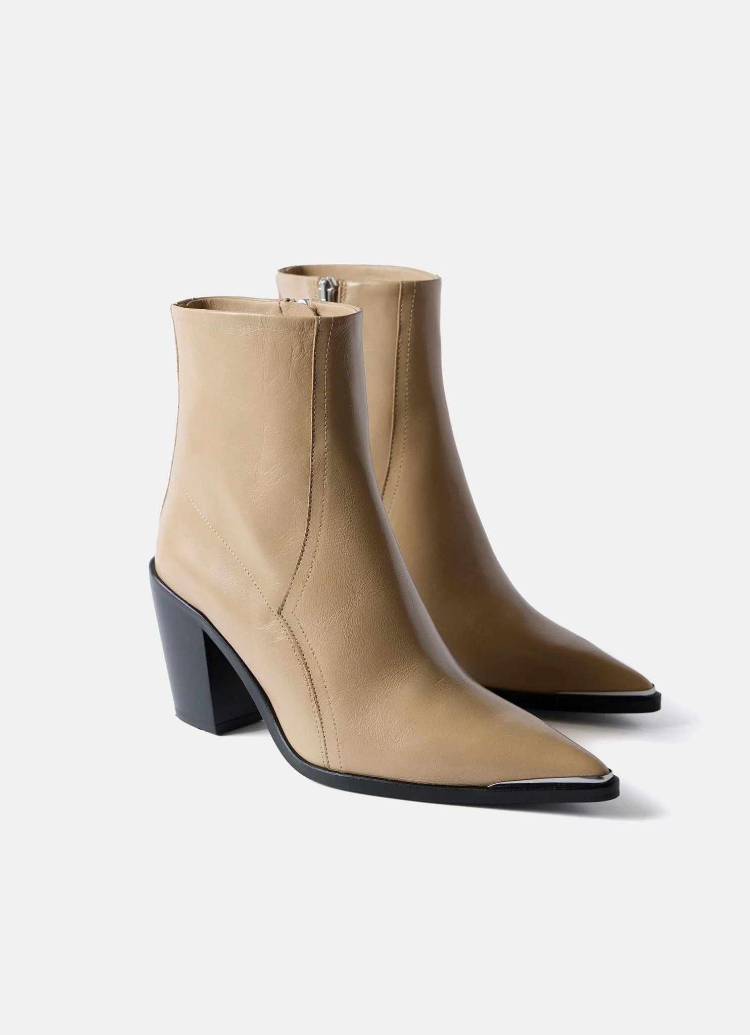 Neutral Leather Ankle Boots | Mint Velvet
