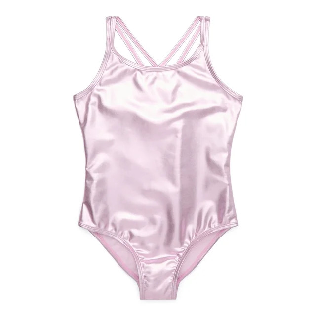 Wonder Nation Girls Foil Ombre 1-Piece Swimsuit, Sizes 4-16 | Walmart (US)