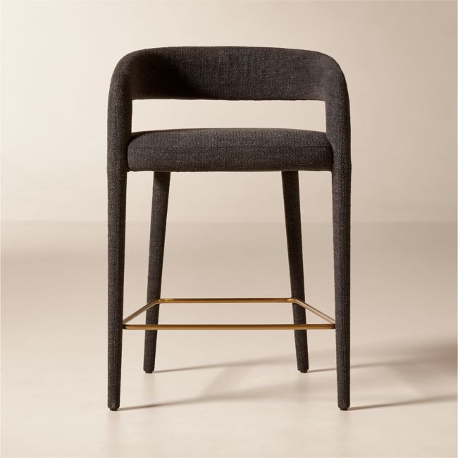 Lisette Charcoal Performance Fabric Counter Stool | CB2