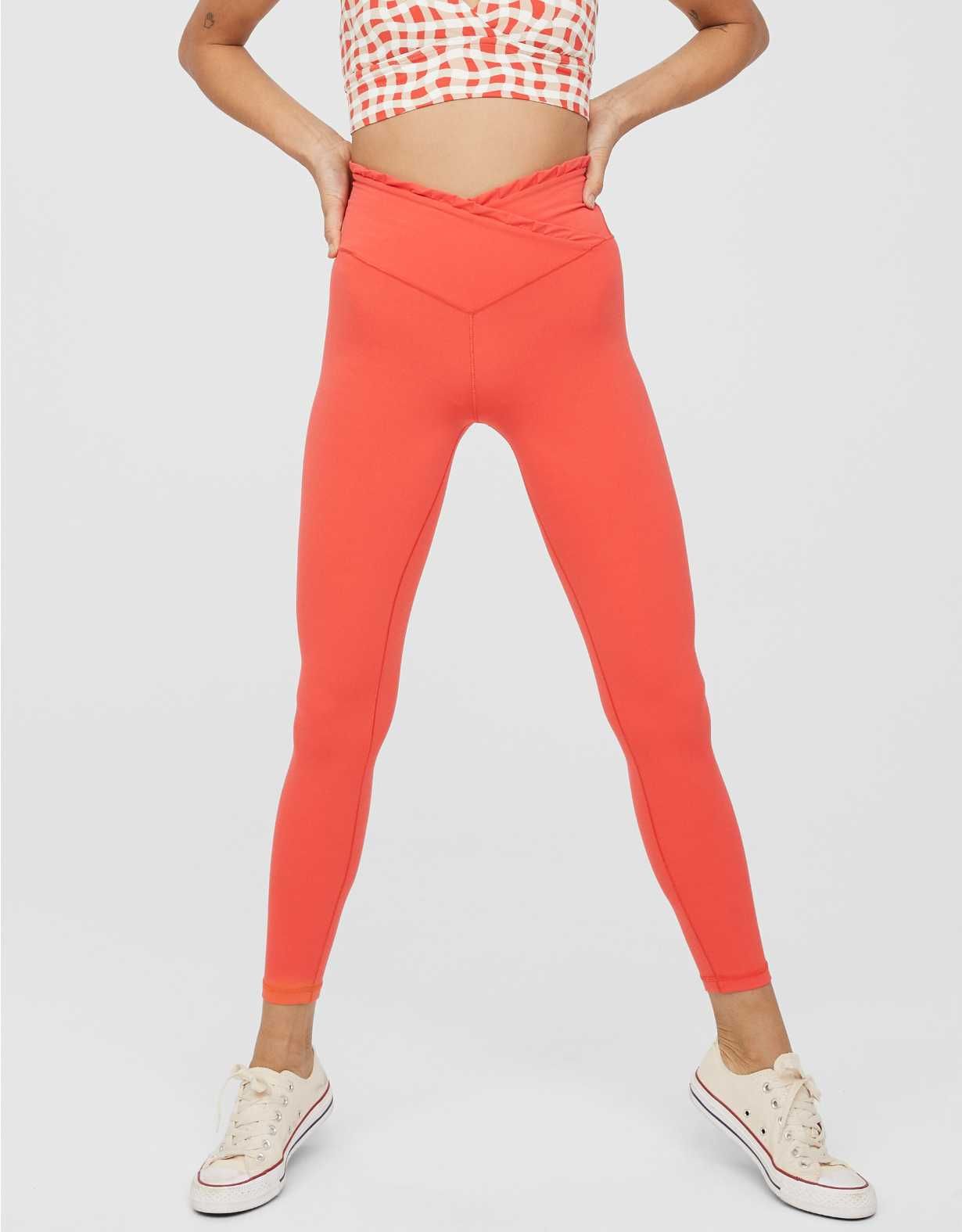OFFLINE By Aerie Real Me Xtra High Waisted Crossover Ruffle Legging | American Eagle Outfitters (US & CA)