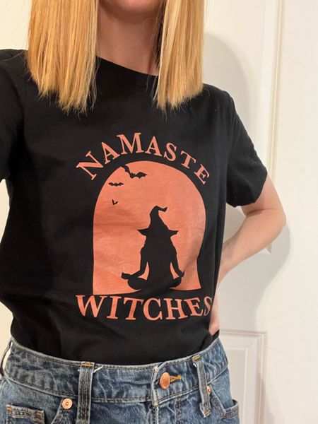 Fall fashion, namaste witches t-shirt, Halloween shirt, Halloween graphic tee, women’s fashion, fall style, ootd, fall outfit

#LTKSeasonal #LTKstyletip #LTKfit