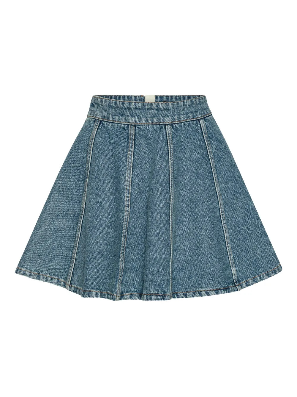 ROTATE BIRGER CHRISTENSEN Pleated Denim Mini Skirt | Blue | FARFETCH | Farfetch Global