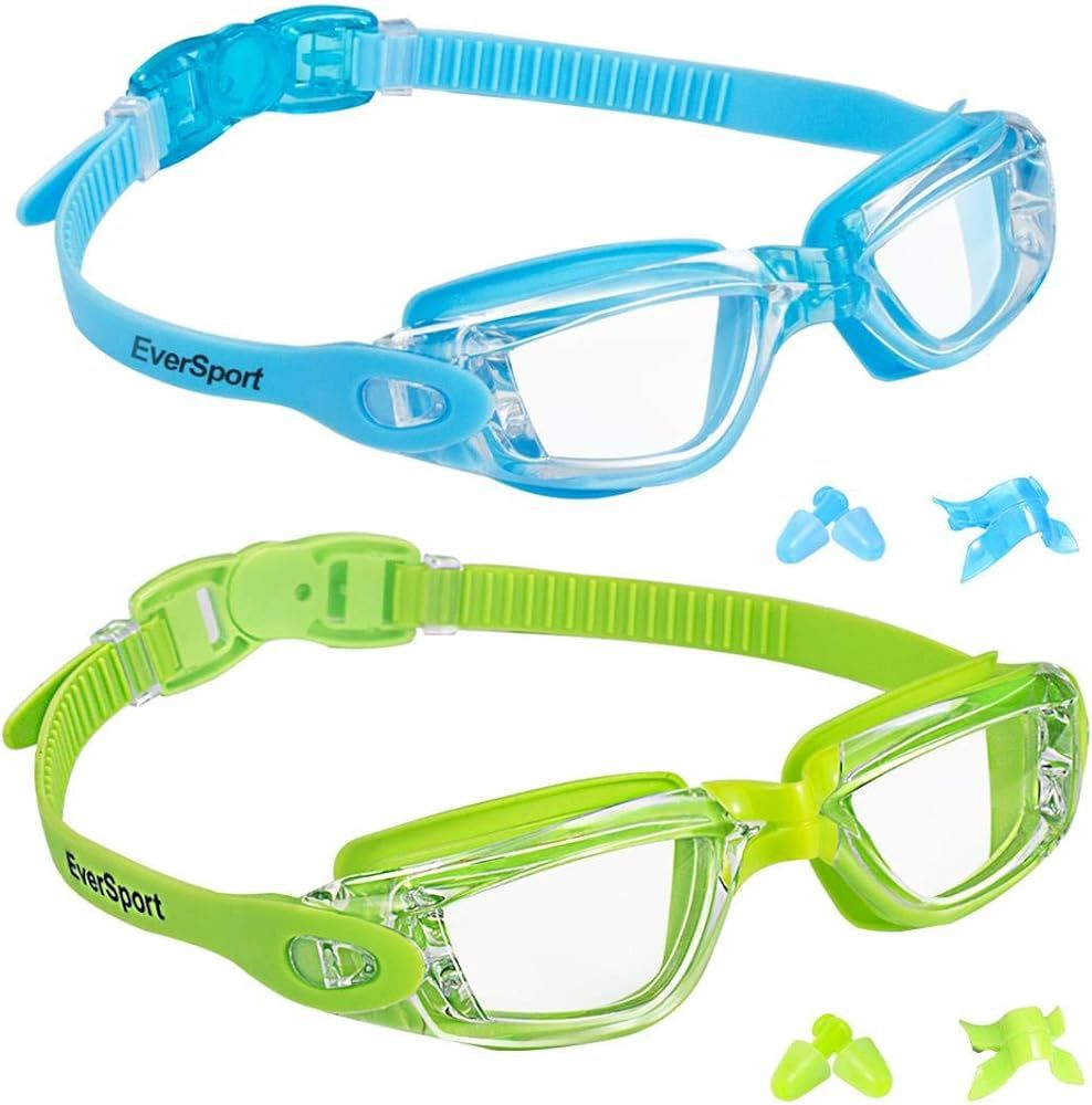 EverSport Kids Swim Goggles, Pack of 2 Swimming Goggles for Children Teens, Anti-Fog Anti-UV Yout... | Amazon (US)