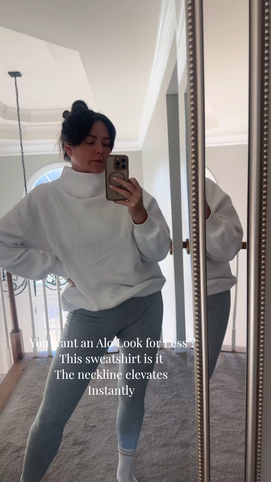 You want the look of an Alo sweatshirt but you don’t want to pay the price for it? I got you ! I have the Alo one like this and it’s similar. The only difference is this one is thinner where my Alo is way thicker so the material is different but you better believe for $28 it’s a steal ! #aloforless #sleeksweatshirt #pulloversweatahirt #mocknecksweatshirt #aloinspired #amazonfinds #pilatesgirlie 

#LTKFindsUnder50 

#LTKActive #LTKootd