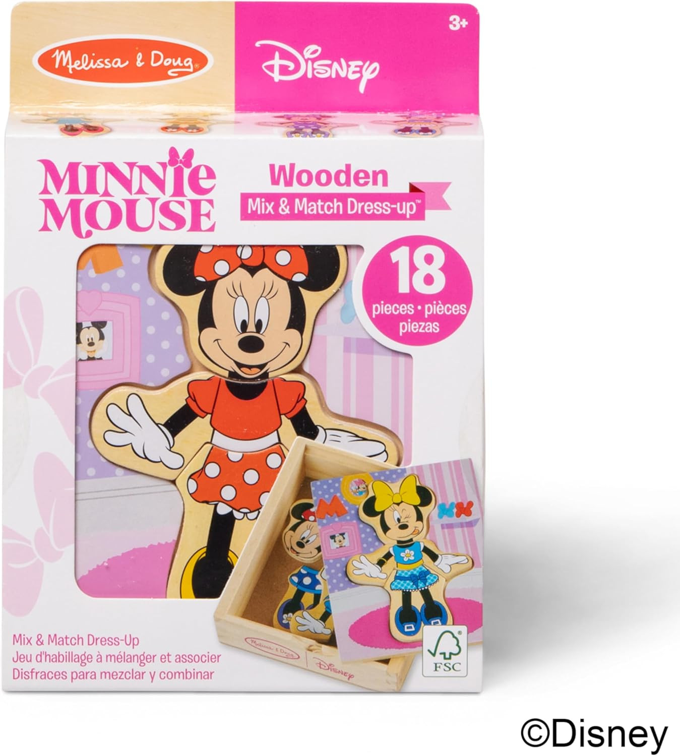 Melissa & Doug Disney Minnie Mouse Dress-Up Puzzle, 18 Pieces Mix and Match Outfits, Sorting & Ma... | Amazon (US)