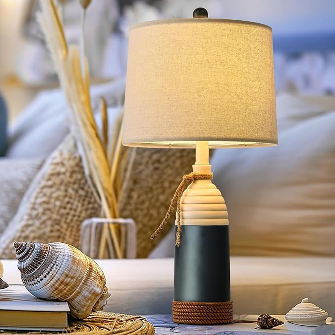 OYEARS 23.75" Table Lamp for Bedroom, Bedside Table Lamp for Living Room, Farmhouse Lamp for Nigh... | Amazon (US)
