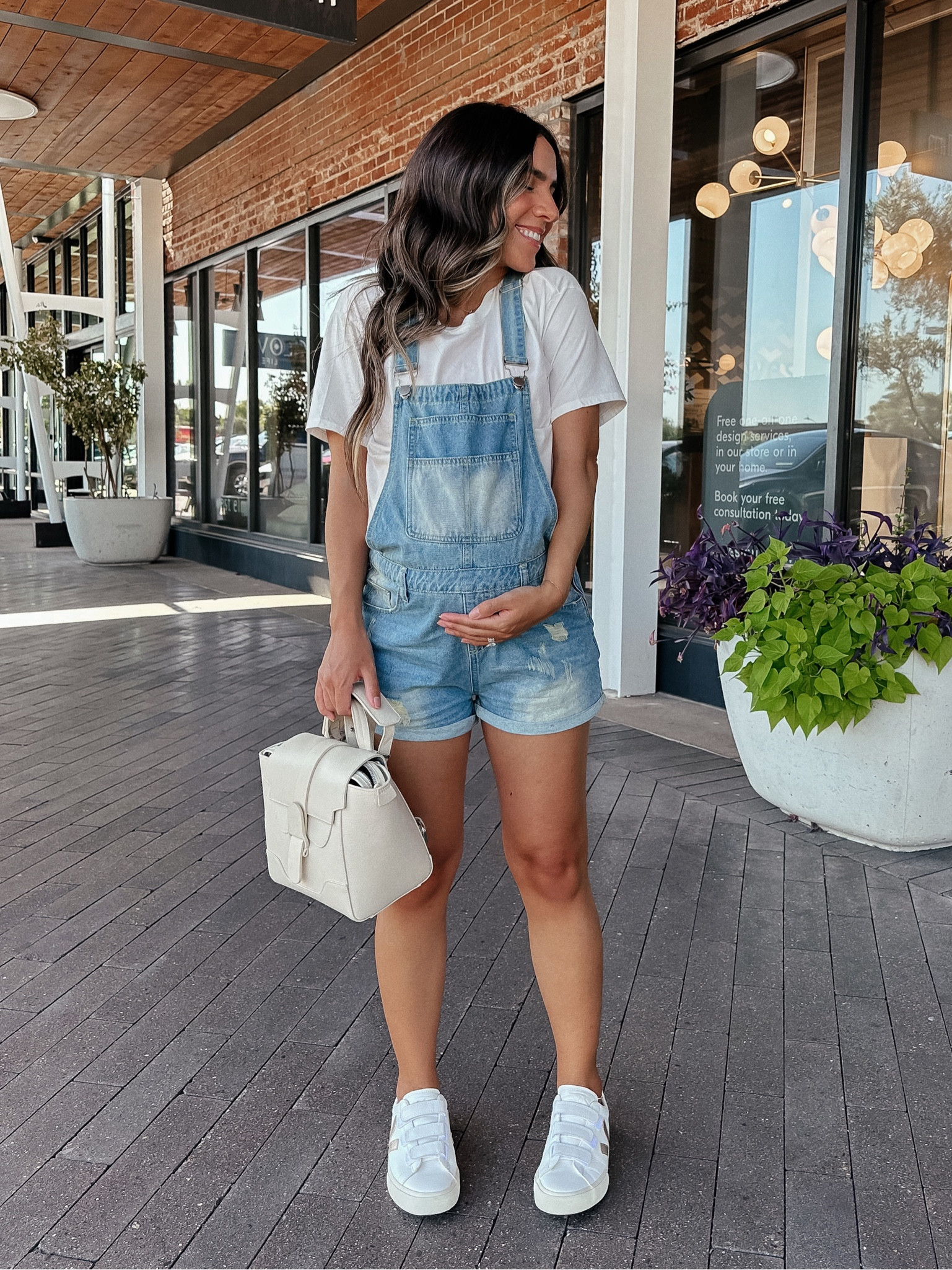 Sized up to a medium in the short overalls! Bump friendly! 

#LTKbaby #LTKunder100 #LTKbump