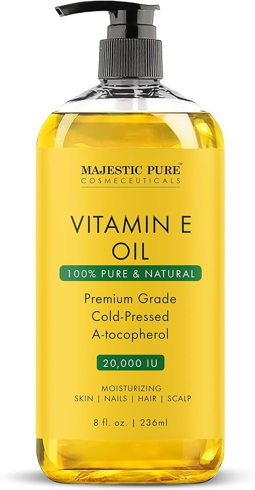 MAJESTIC PURE Vitamin E Oil - 100% Pure & Natural, 20,000 IU | Premium Grade, Cold-Pressed and To... | Amazon (US)
