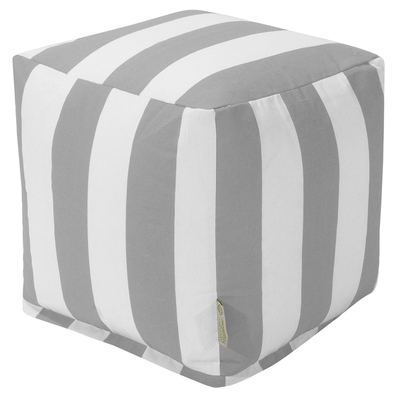 Majestic Home Goods Vertical Stripe Indoor / Outdoor Fabric Cube Pouf | Walmart (US)