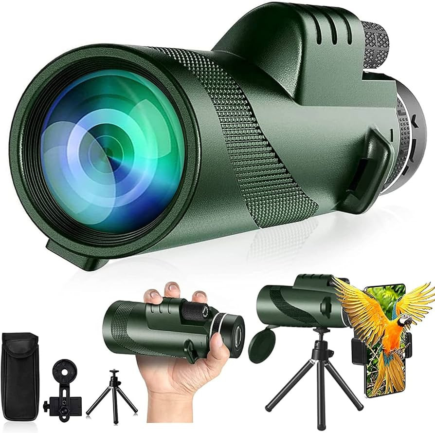 80x100 Monocular-Telescope High Powered Monocular for Adults Monocular for Smartphone Adapter Monocu | Amazon (US)