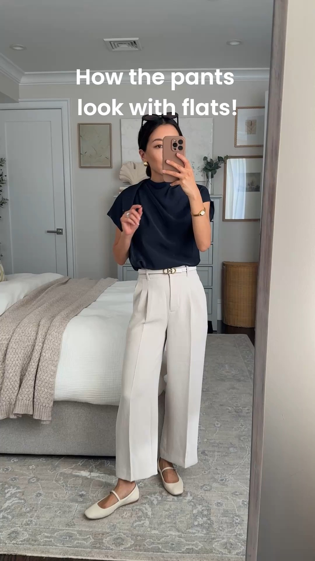 • DV Reyes flats 5.5
• effortless pants runs small at the waist. I'm trying on 00 (measures 24" waist, 23" inseam) and need to exchange for a 0. wrinkle resistant, beautiful drape.

"metropolis taupe" is also stocked in the lodge shorts linked below.

• edited pieces reversible belt XXS, I can also fit XS on the first few holes 

• aritzia Nominee blouse 2XS blousy fit, very lightweight easy to tuck in

elegant petite workwear , classic office style , business casual summer outfit ideas,

#LTKootd #LTKPetite #LTKWorkwear