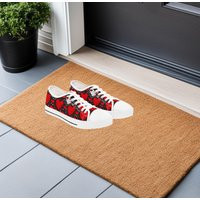 Bold Red & Black Heart Print Low Top Sneakers B, Black Tennis Shoes, Women's Sneaker, Valentine's Day Cute Design | Etsy (US)