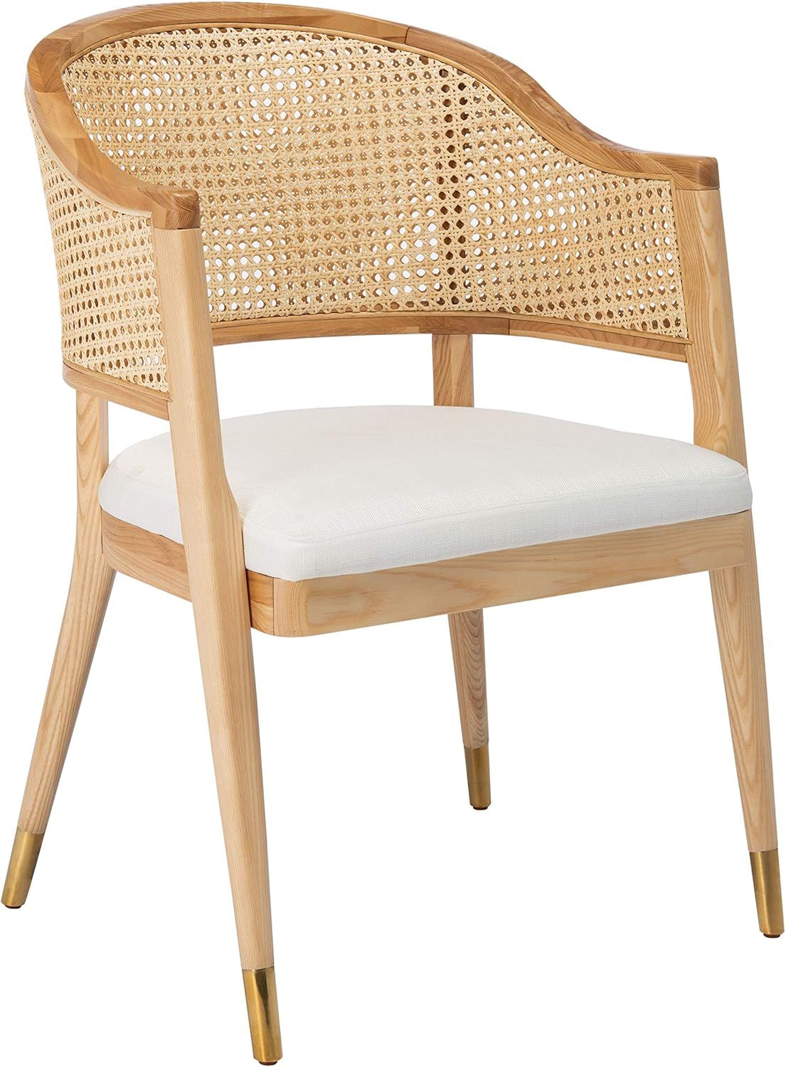 Safavieh Couture Home Collection Rogue Natural Rattan Living Room Dining Accent Chair (Fully Asse... | Amazon (US)