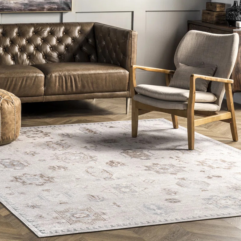 Grantsboro Oriental Machine Washable Beige Area Rug | Wayfair Professional