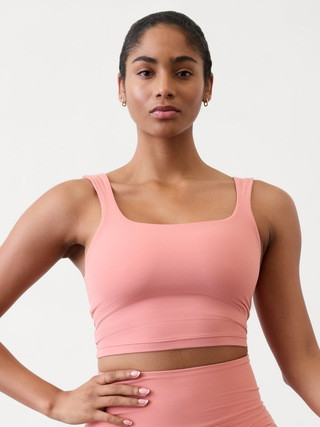 Transcend Square Neck Crop Bra D-DD | Athleta