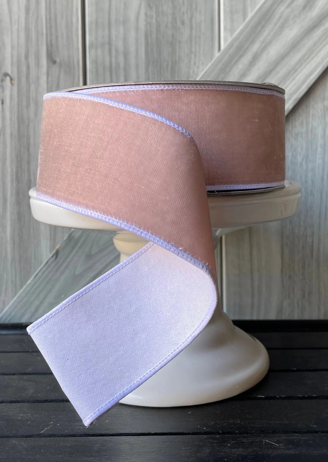 Farrisilk, 10 Yards, 2.5 Inch Wired Ribbon, Pink Velvet Ribbon, Pink Ribbon, White Ribbon, Design... | Etsy (US)