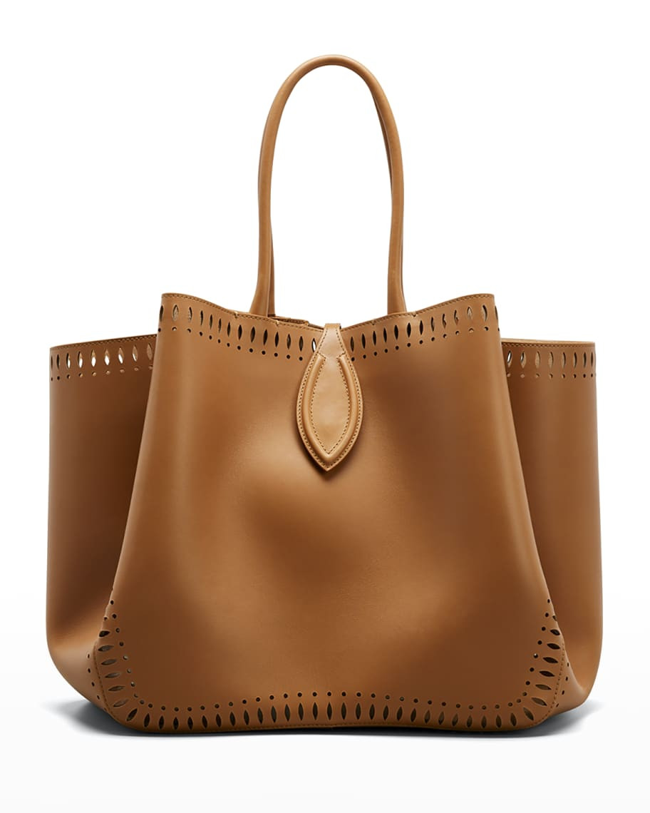 ALAIA Angele 32 Calf Leather Top-Handle Bag | Neiman Marcus
