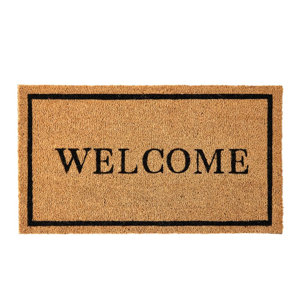 KANKUN Coco Coir Door Mat with Heavy Duty Backing, Welcome Doormat (17" x 30"), Doormat Entrance ... | Amazon (US)